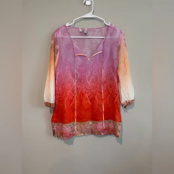 Zanetti Multicolored Cotton Paisley Blouse - Picture 2 of 15